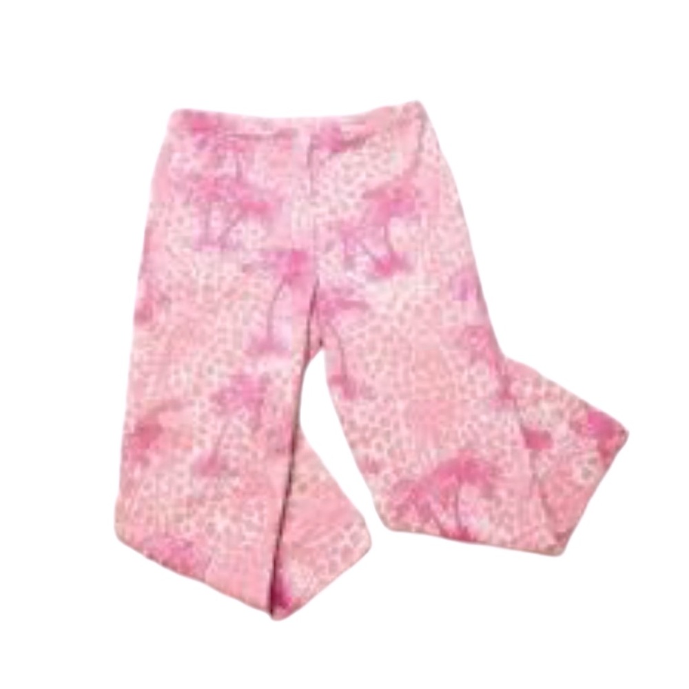 Lilly Pulitzer Pink Capri Crop Pants Palm Trees SZ 10